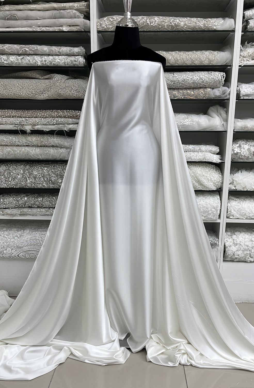 SILK STRETCH SATIN 16MM-per m-140-120-OFF WHITE