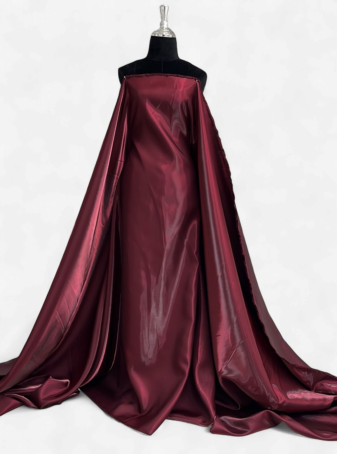 Shimmer Satin Luxurious Mercado-(per m)-150-06-Burgandy