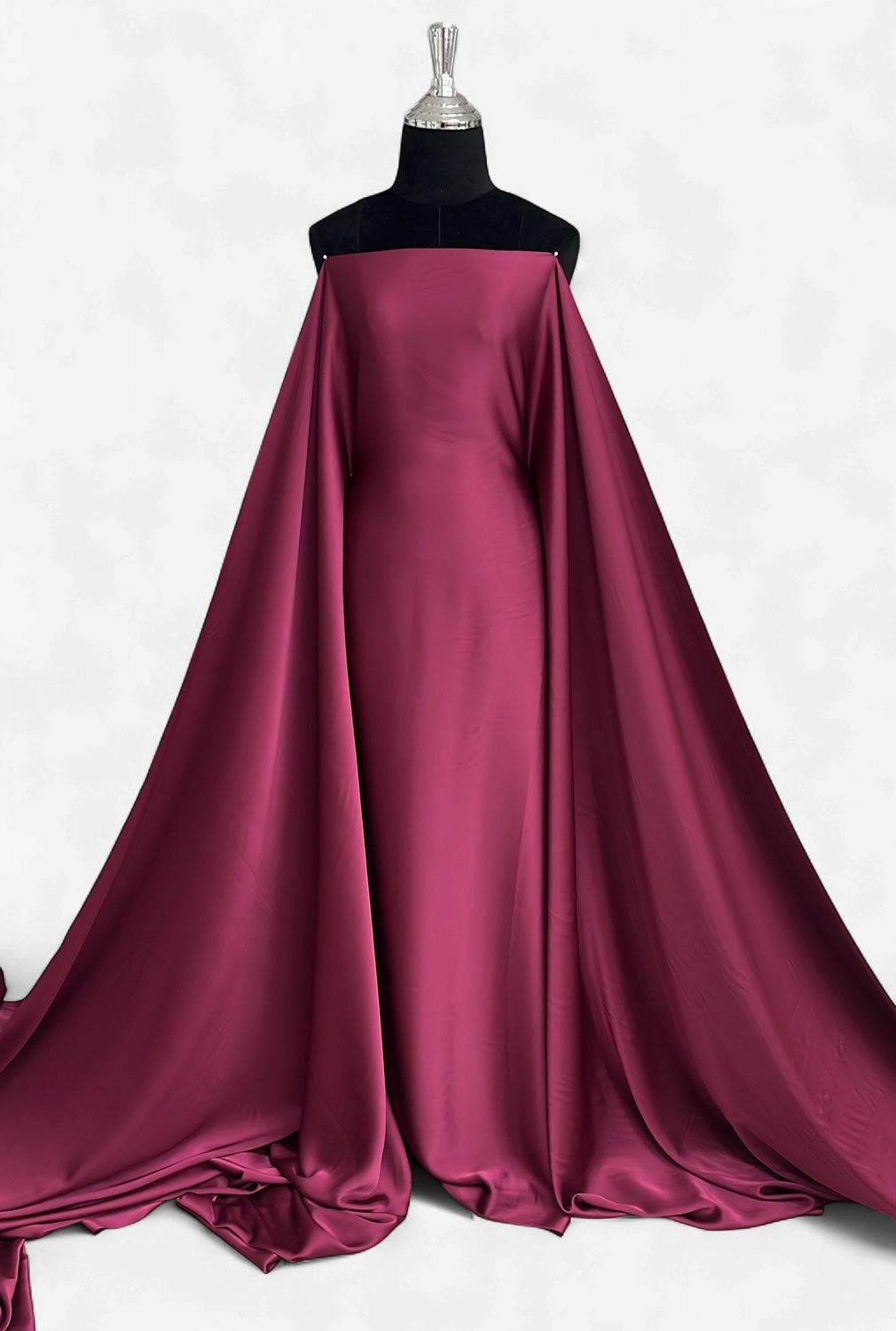 PARIS SILK -(per m)-150-13-WINE-Despite the name "silk", commercial Paris Silk is a high-grade, silky-smooth synthetic imitation silk.