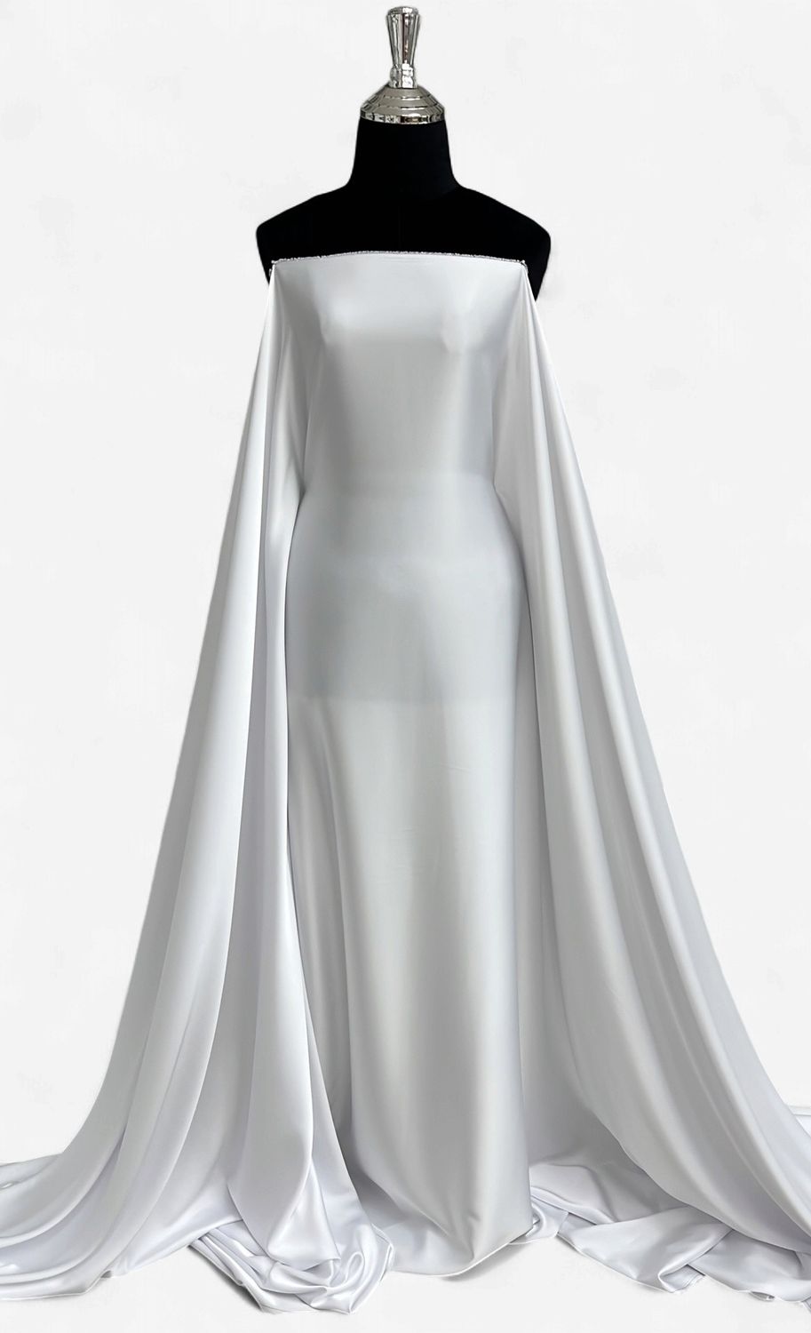 PARIS SILK -(per m)-150-24-WHITE-Despite the name "silk", commercial Paris Silk is a high-grade, silky-smooth synthetic imitation silk.