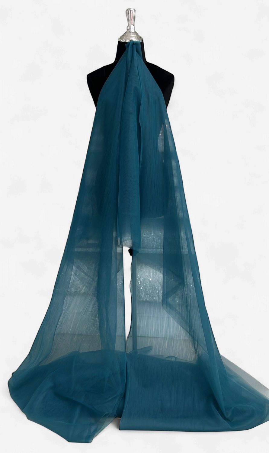 300CM SUPERFINE MESH -(per m)-300-162-TEAL-A sheer, micro-hole netting with a soft hand-feel, usually made of nylon for extra stretch/softness.