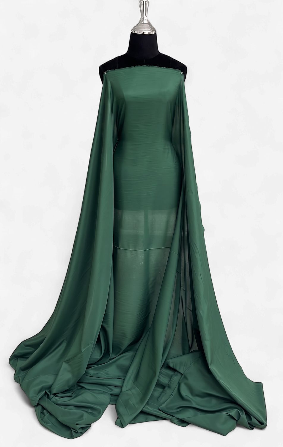 PONGEE LINING -(per m)-150-06-BOTTLE GREEN-A lightweight, tightly woven, smooth fabric specifically used for lining garments.