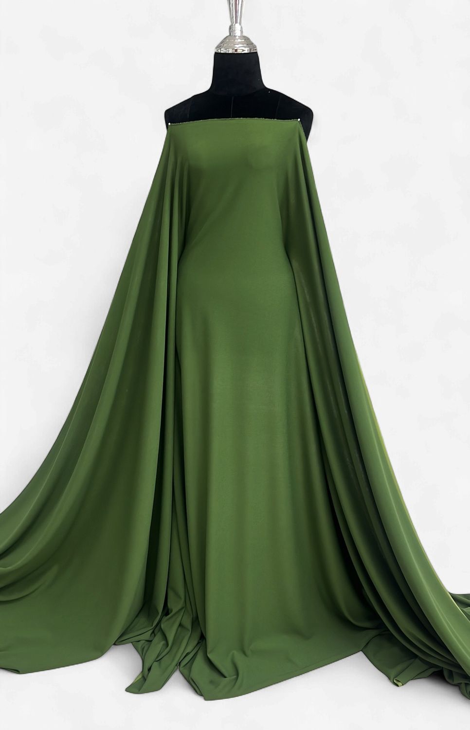 SCUBA CREPE-(per m)-150-46-OLIVE-A double-knit fabric with a smooth, spongy interior and a textured crepe exterior.