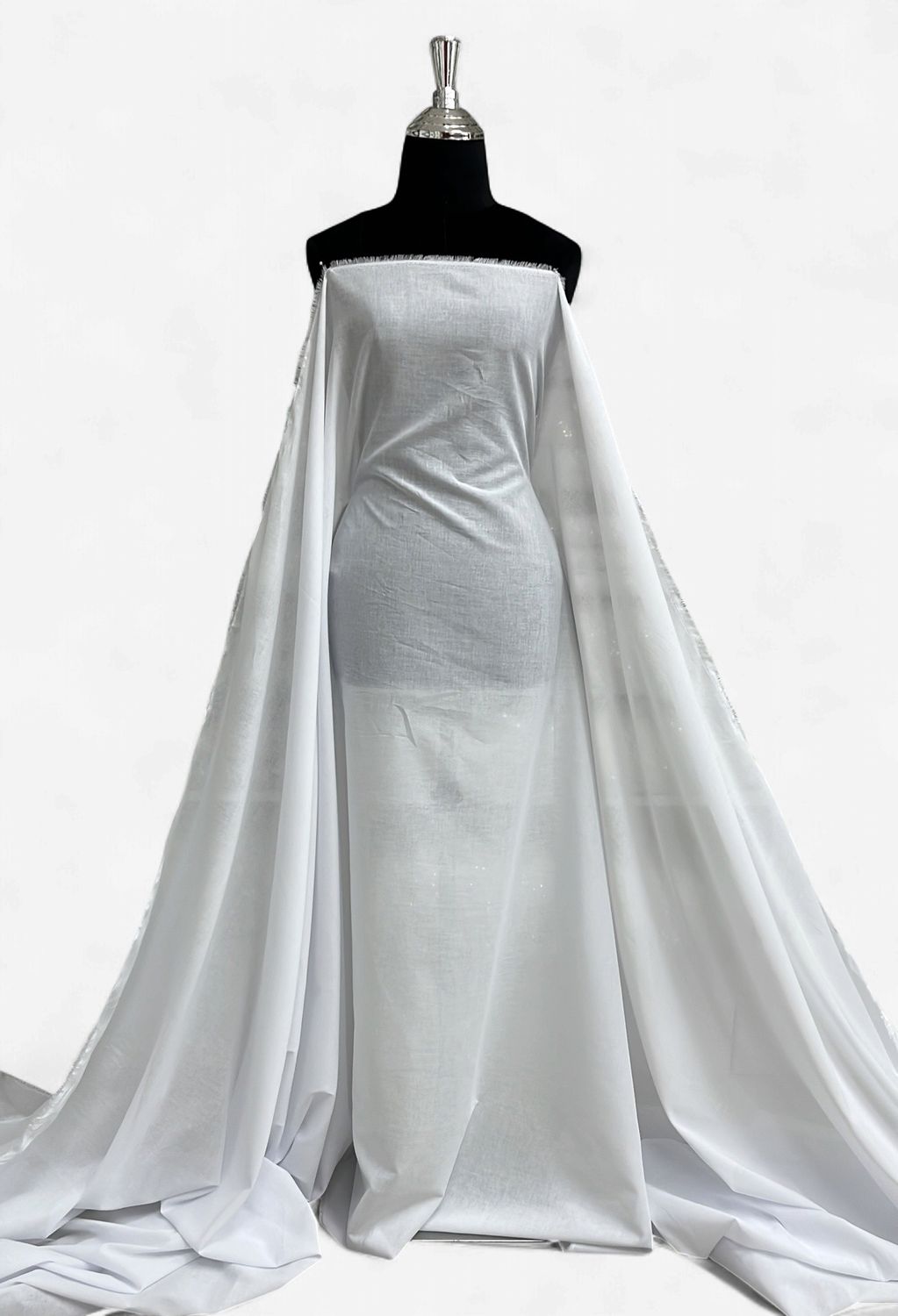COTTON VOILE -(per m)-150-01-WHITE-A very lightweight, breathable, semi-sheer plain-woven cotton fabric.