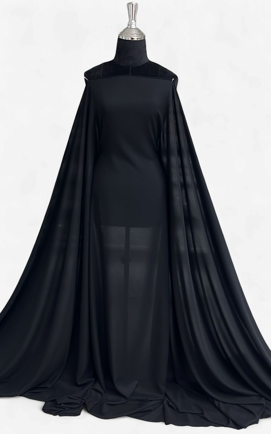 MARINA NIDA FORMAL BLACK -(per m)-170-99-FORMAL BLACK-A smooth, lightweight, breathable fluid fabric popular for abayas and formal wear.