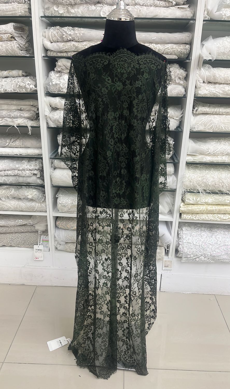 CHANTILLY LACE Evening Gown-per m-150-08G - GREEN