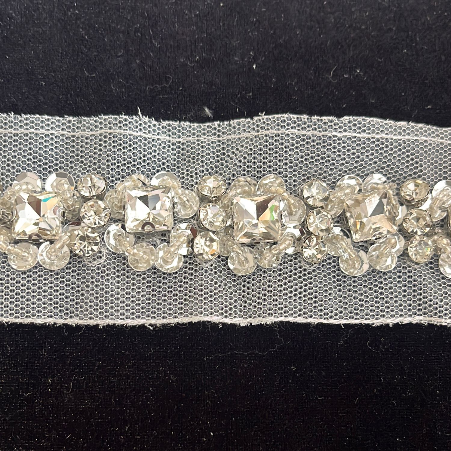 Braid with JewelStones/Beads /m--150-11-WHITE SILVER