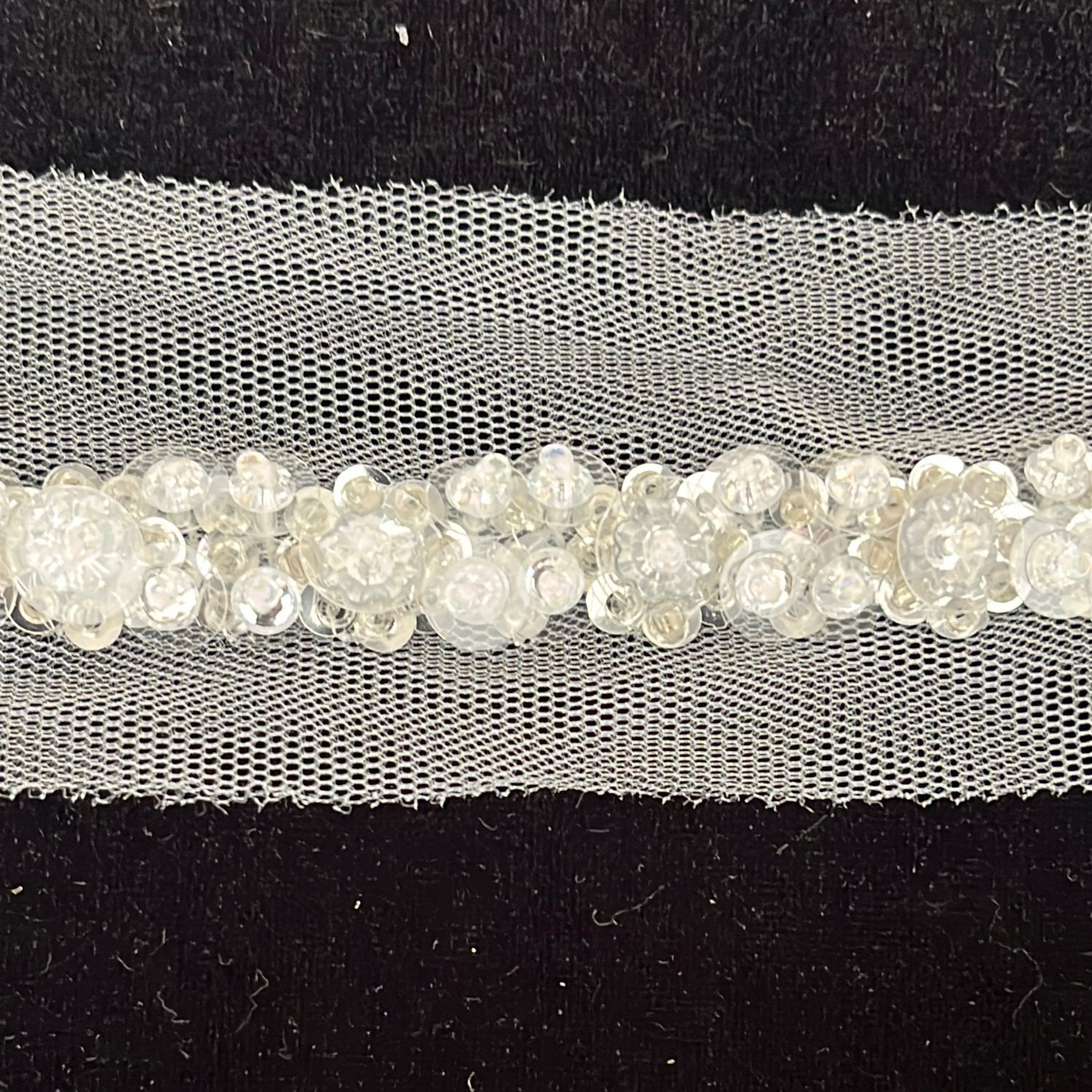 Braid with JewelStones/Beads /m--150-18-WHITE SILVER
