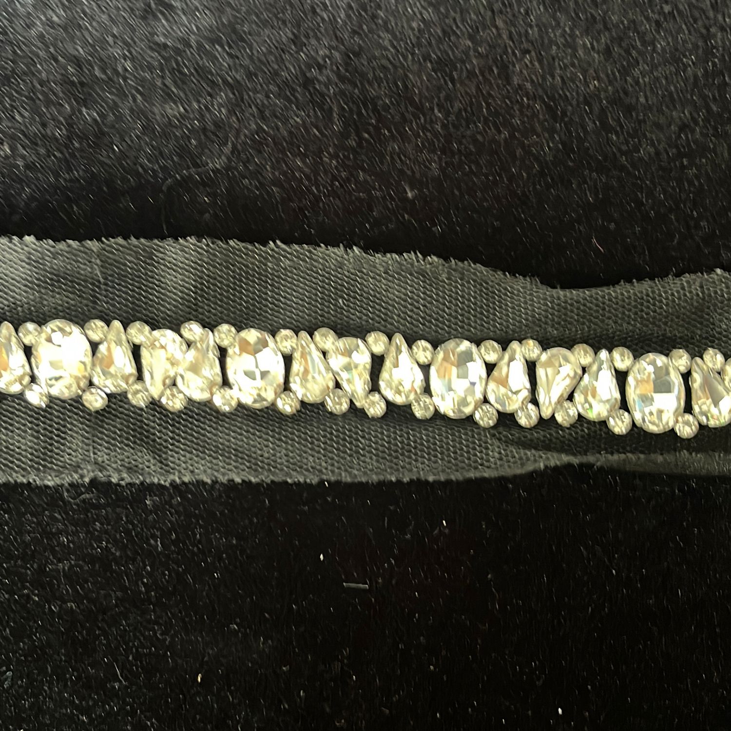 Braid with JewelStones/Beads /m--150-23-BLACK SILVER