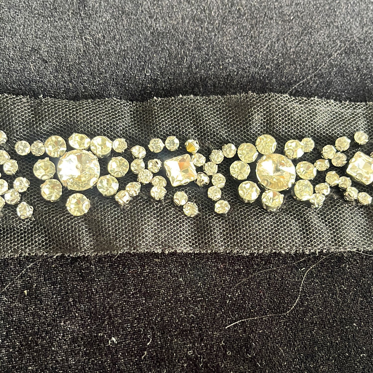 Braid with JewelStones/Beads /m--150-21-BLACK SILVER