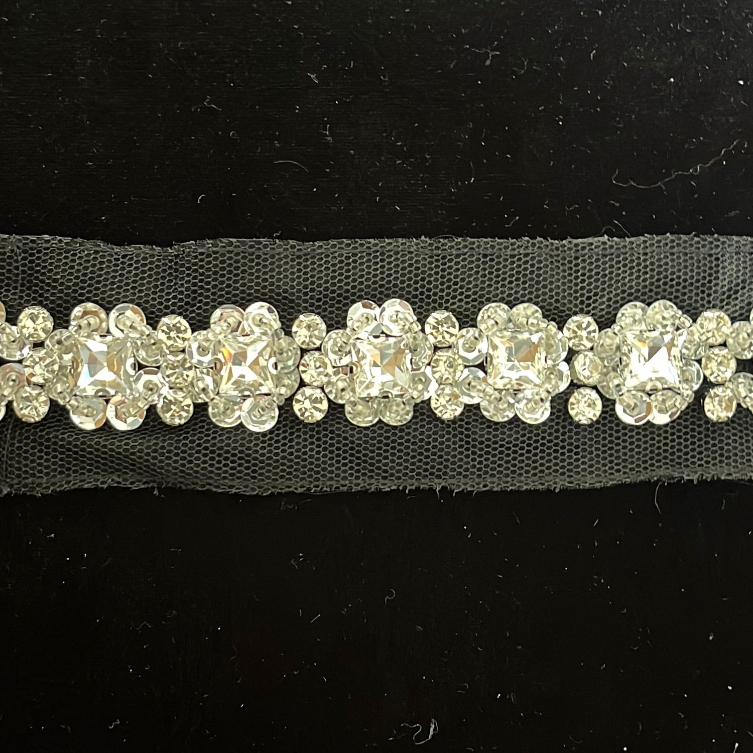 Braid with JewelStones/Beads /m--150-41-BLACK SILVER