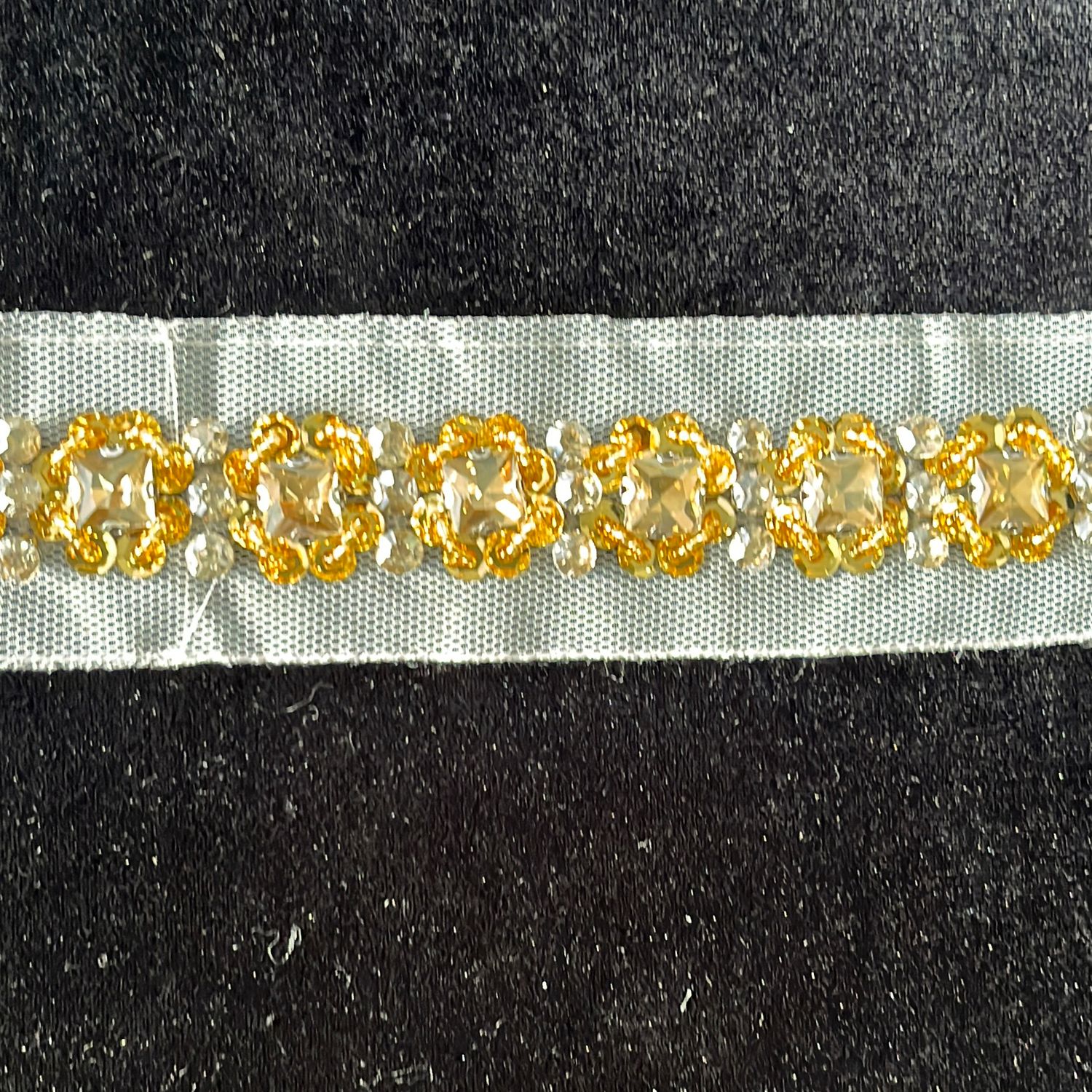 Braid with JewelStones/Beads /m--150-42-WHITE SILVER