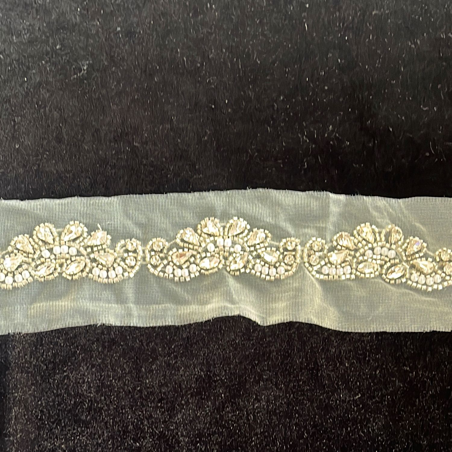 Braid with JewelStones/Beads /m--150-12-WHITE SILVER