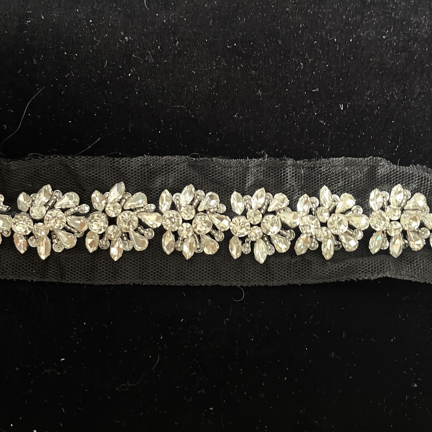 Braid with JewelStones/Beads /m--150-43-BLACK SILVER