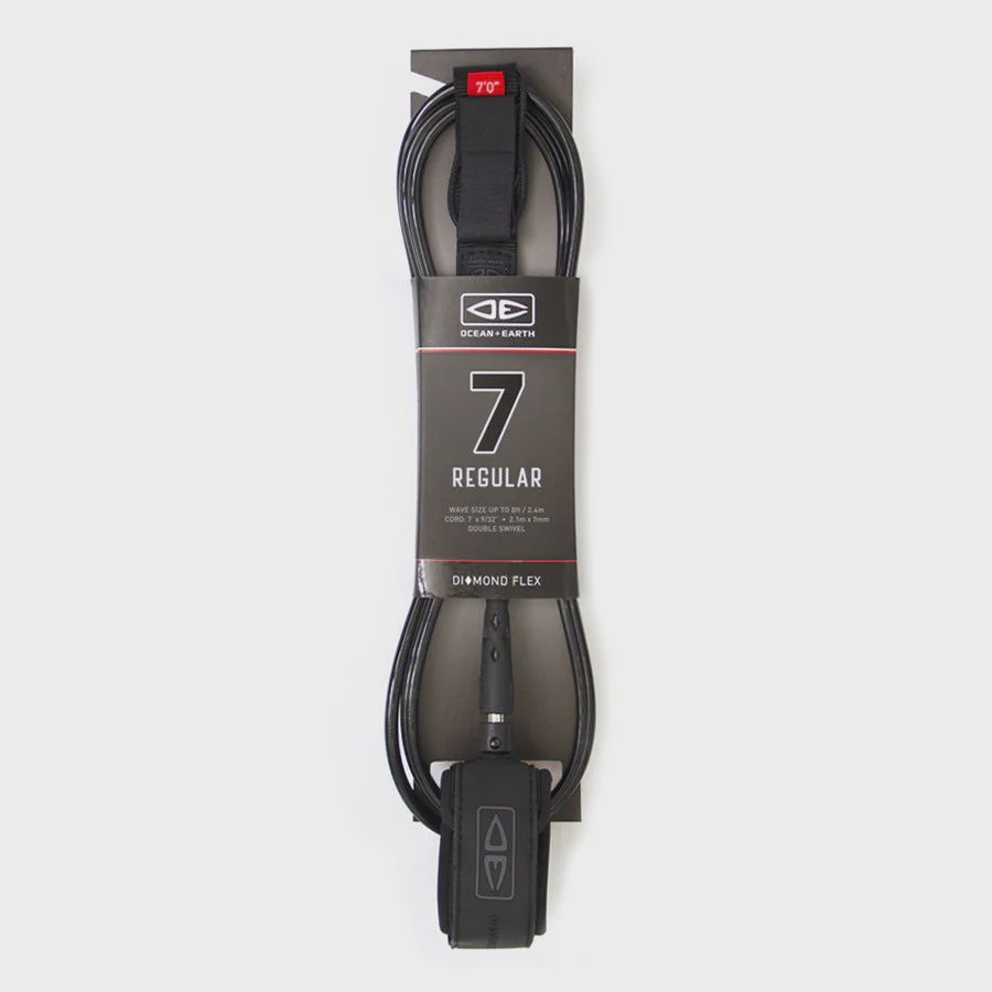 Ocean &amp; Earth Diamond Flex Regular Leash Black – 7ft