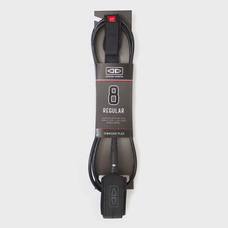 Ocean &amp; Earth Diamond Flex Regular Leash Black – 8ft