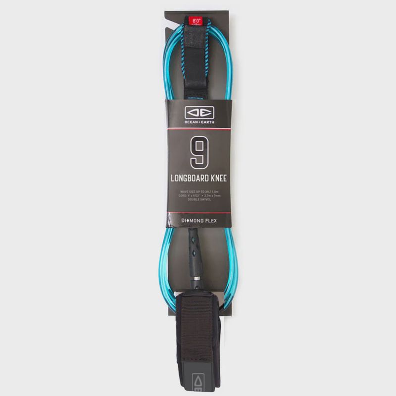 Ocean &amp; Earth Diamond Flex Regular 9ft Longboard Knee Leash Blue