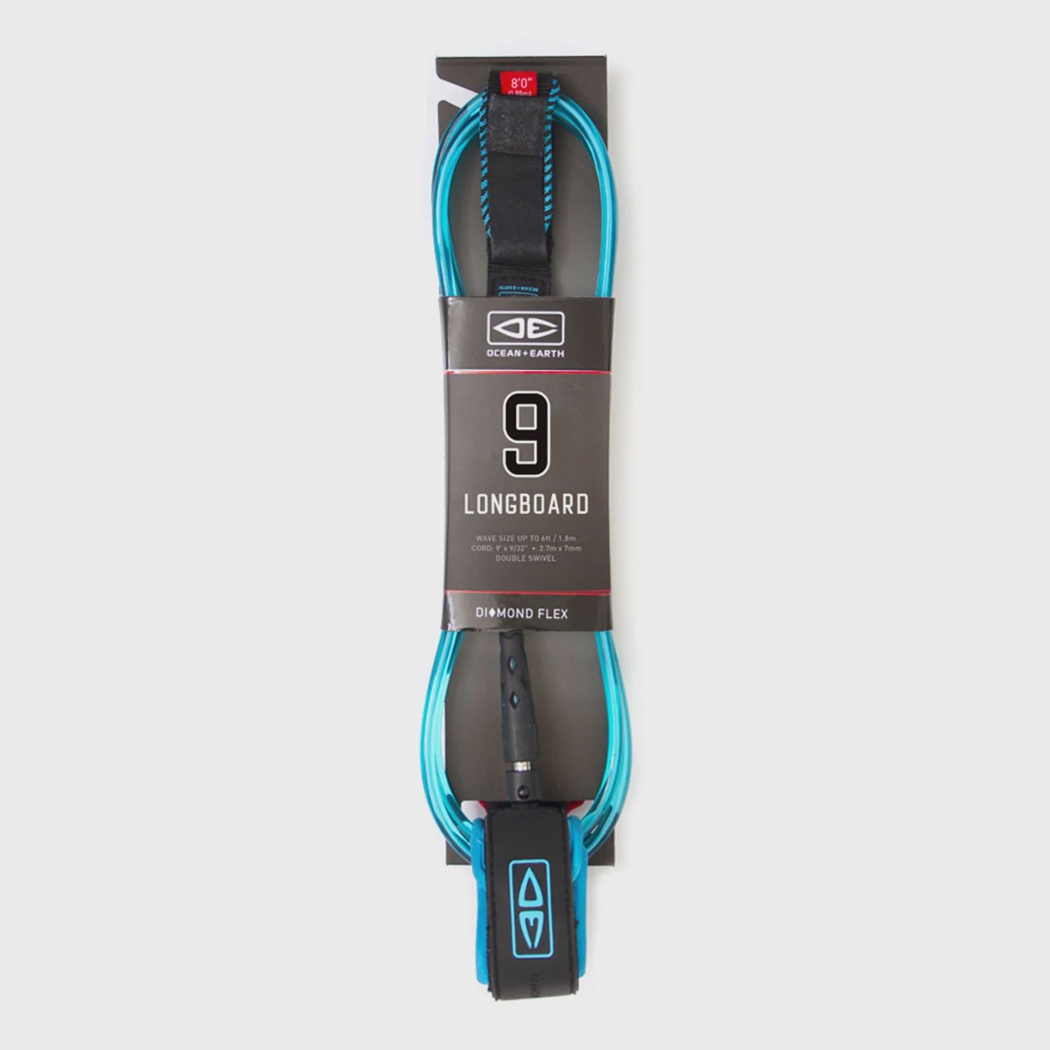 Ocean &amp; Earth Regular Diamond Flex 9ft Longboard Leash Blue