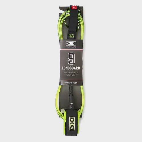 Ocean &amp; Earth Regular Diamond Flex 9ft Longboard Leash Green