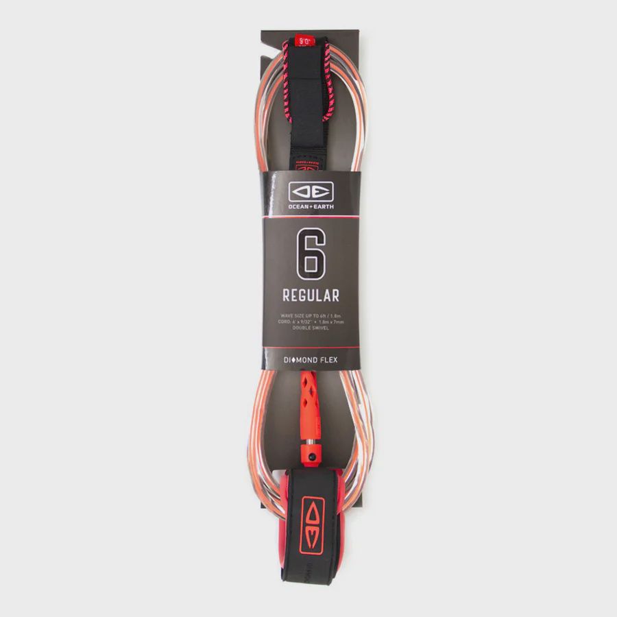 Ocean &amp; Earth Diamond Flex Regular Leash Coral–6ft