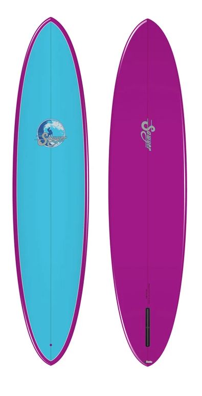 Sawyer Surfboards Midlength 7&#39;4 Purple/Sky