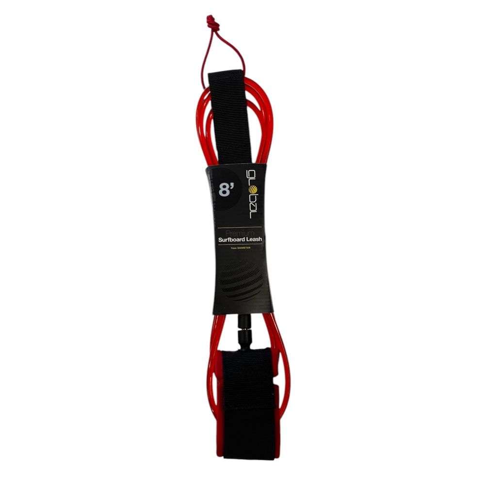 Global 8ft Red Surfboard Ankle Leash