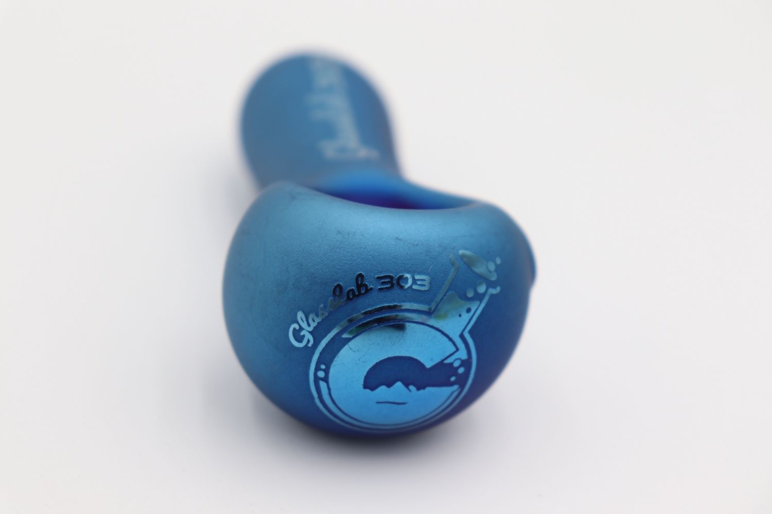 Gl hand pipe light blue iridescent