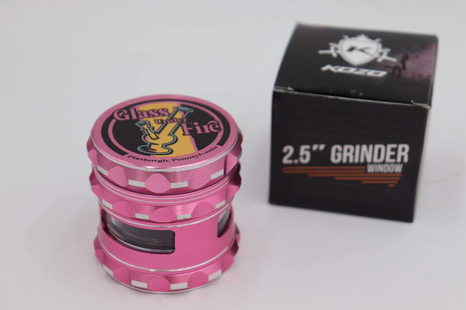 2.5” GUF  grinder with window pink