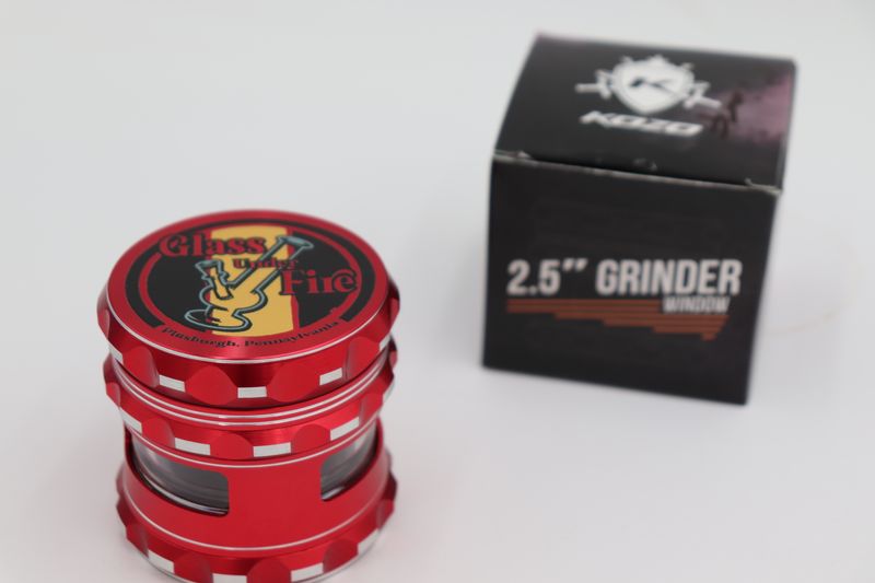 Logo Grinder With Window Red