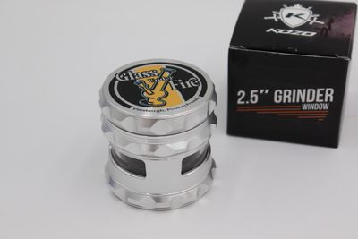 Logo Grinder With Window Silver