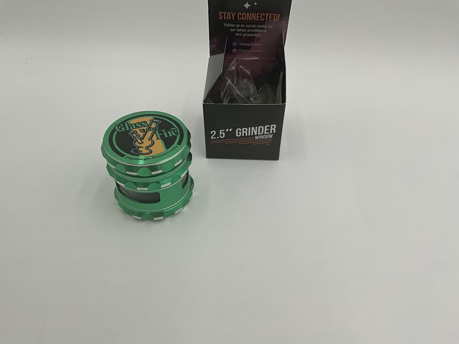 2.5” GUF grinder with window Green