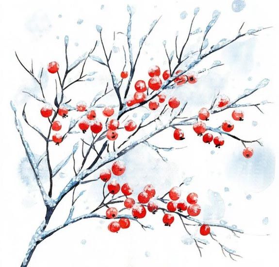 Acrylic  Art  Class Frozen Berries Sunday, Dec 14 ~ 3:15 to 5:15 pm