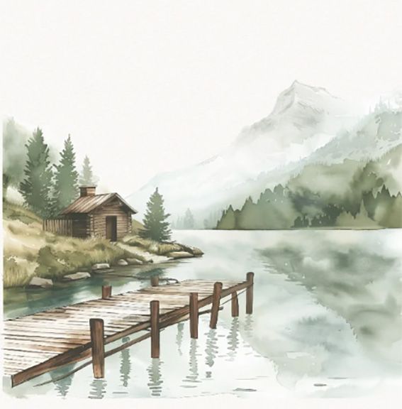 Watercolour Art Class        Cottage on the Lake  Sunday June 22 1:00 to 3:00 pm