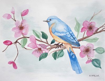 Watercolour Art Class Western Blue Bird Wed April 8 2026  6:00 to 8:00 pm