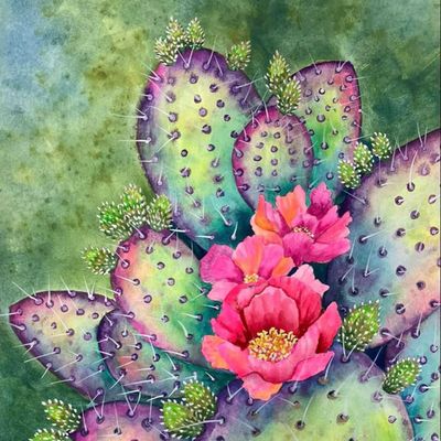 Acrylic art class Catcus Beauty Thursday, June 19 6:00 to 8:00 pm