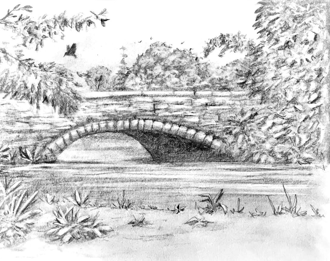 Drawing Art Class Covered Bridge