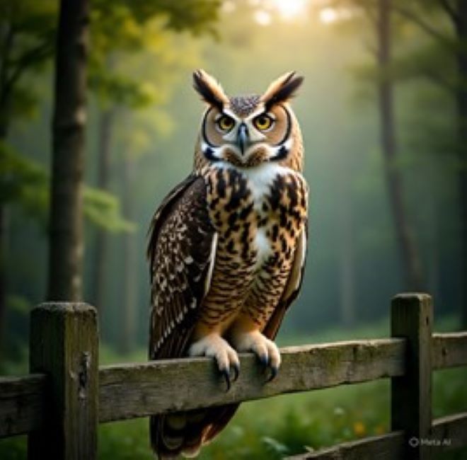 Acrylic  Art Class Great Horned Owl