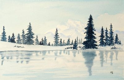 2025 Sun Nov 30 Watercolour Winter Monochrome  3:15 to 5:15 pm