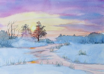 2025 Sun Dec 21 Watercolour Winter Landscape  3:15 to 5:15 pm