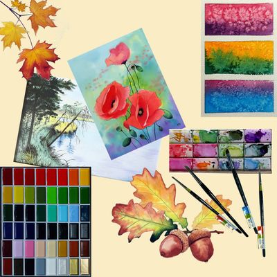 Sundays 3:15 pm to 5:15 pm  Watercolour Basics and Techniques  Lessons (4 -2 Hour sessions)