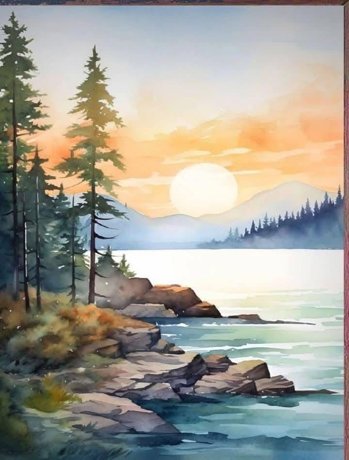 Watercolour Art Class Rocky Shoreline Sunday, February 8, 3:15 to 5:15 pm