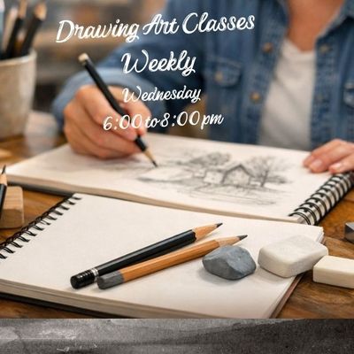 Wed 6:00 to 8:00 pm  Drawing Art Classes Weekly