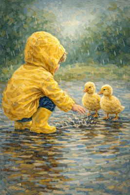 Acrylic Art Class  Friends in the Rain Tuesday, April 28, 1:00 to 3:00 pm