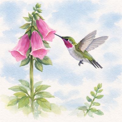 Watercolour  Class Anna's Hummingbird Sunday, May 3, 3:00 to 5:00 pm