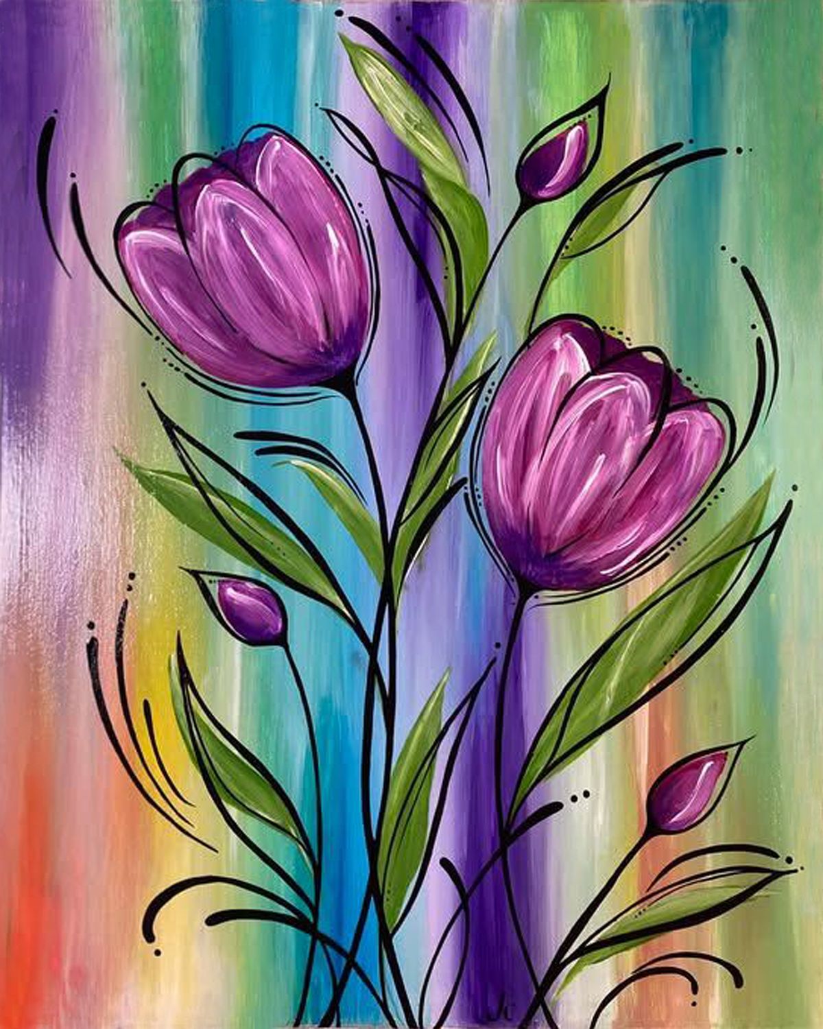 Acrylic Art Class: Tulips Sunday, May 17, 2:45–4:45 pm
