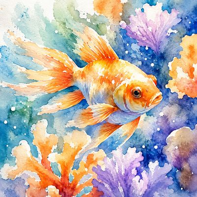 Watercolour Art Class:  Gold amongst the coral  Sunday, May 31, 1:00 to 3:00 pm