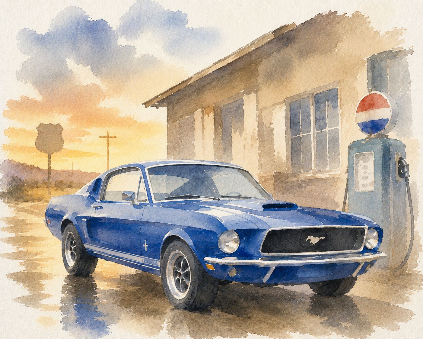 Watercolour Art Class: Vintage at Sunset  Sunday, June 28,  1:00 to 3:00 pm