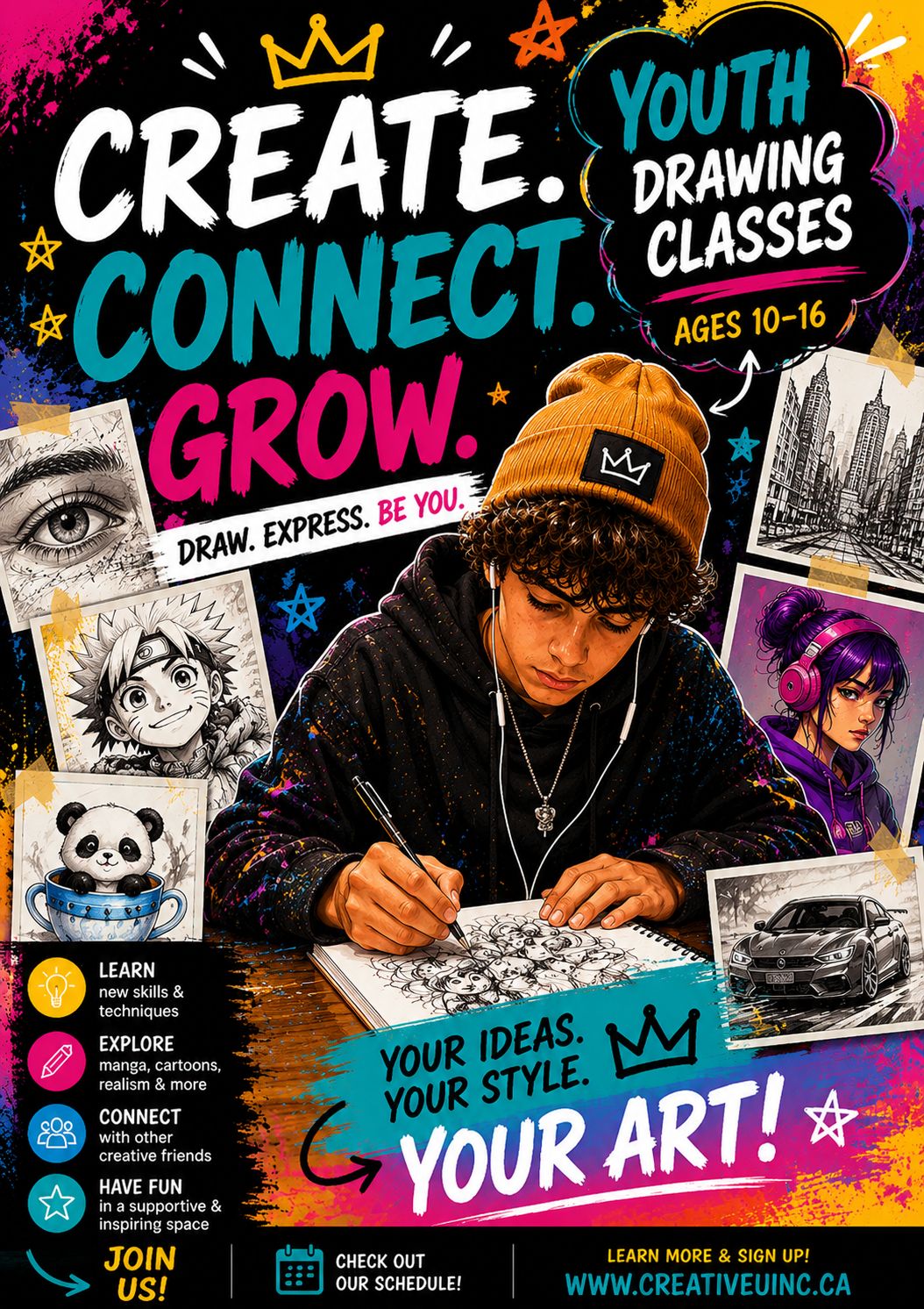 Youth drawing classes 2026