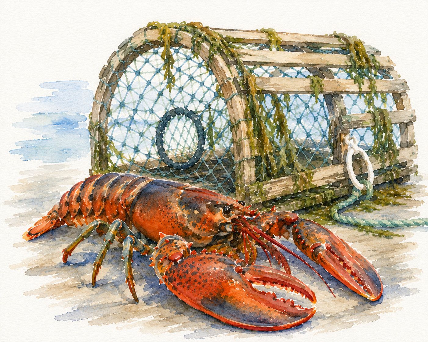 Watercolour Art Class: Nova Scotia Lobster,  Sunday, July 12,  1:00 to 3:00 pm