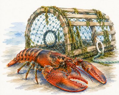 Watercolour Art Class: Nova Scotia Lobster,  Sunday, July 12,  1:00 to 3:00 pm